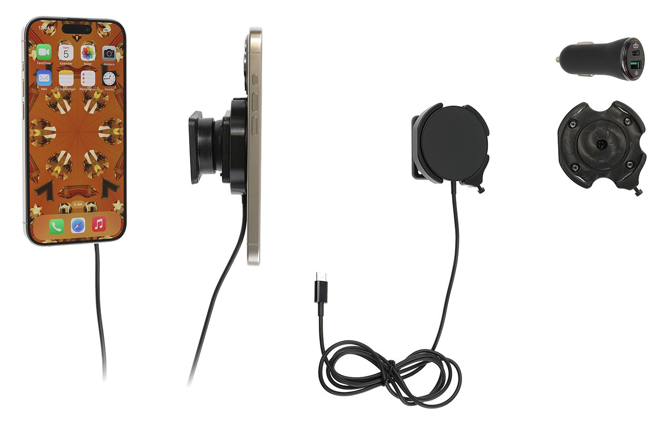 Brodit houder/swivel MagSafe Charger-zwart/sig iPhone 12-16