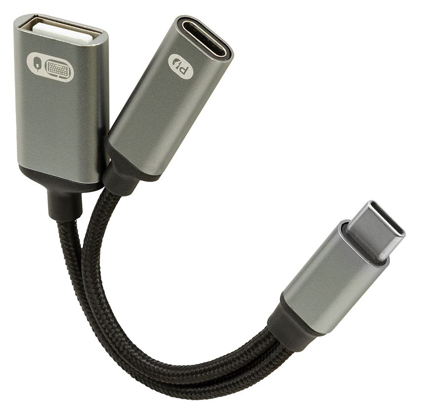 Brodit USB-C Splitter, PD 60W + USB-A Data