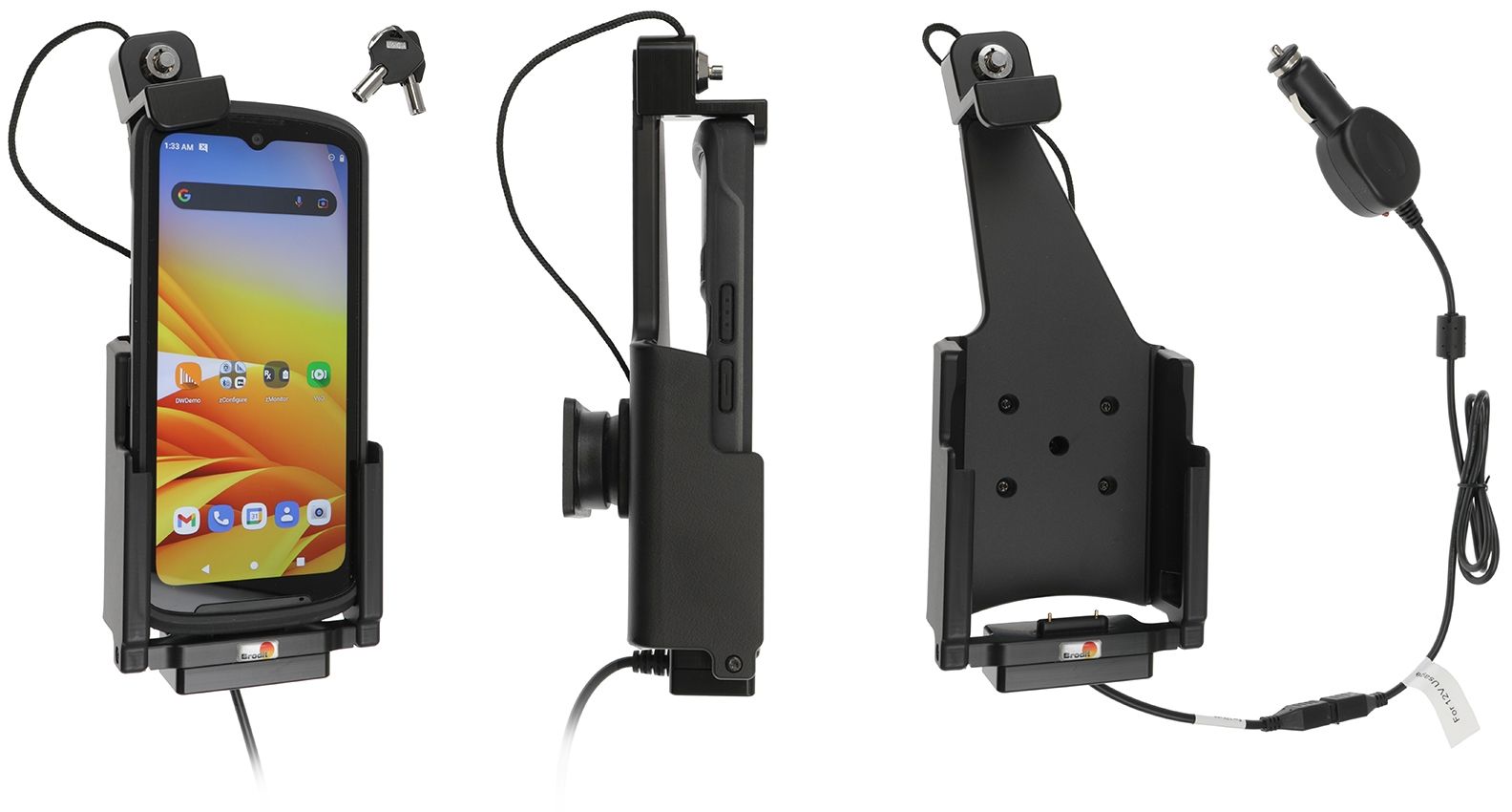 Brodit houder/sig.plug Zebra TC15 pogo/lock/boot