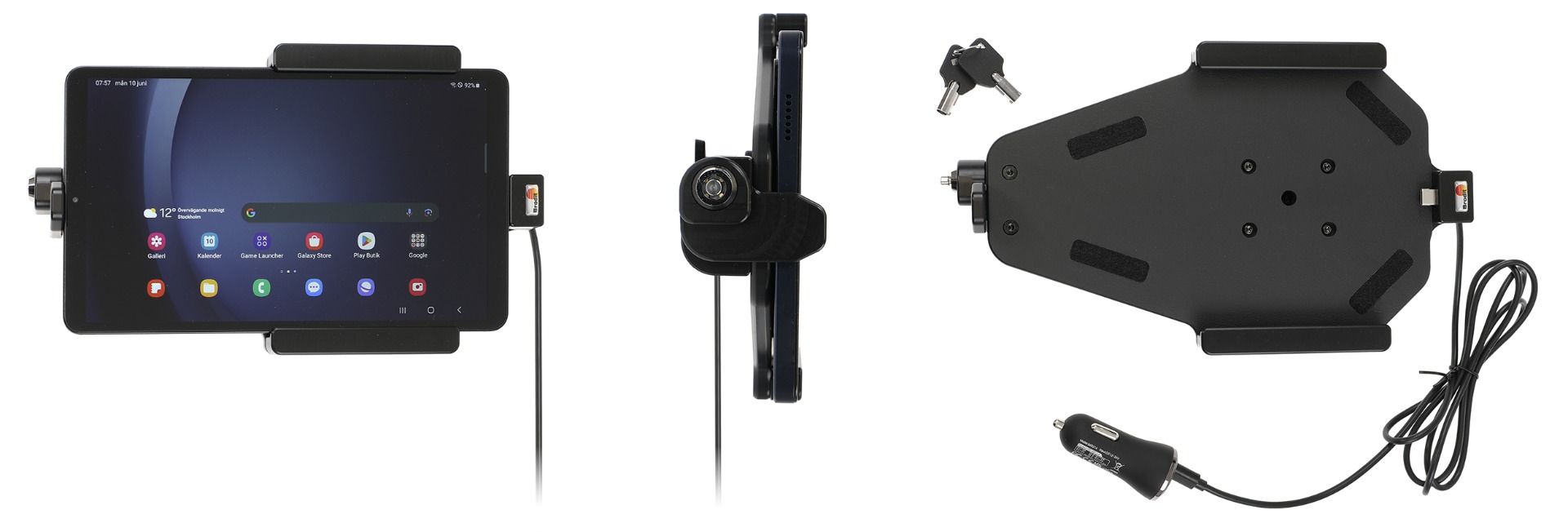 Brodit houder/lader Samsung Galaxy Tab A9 USB sig. plug LOCK