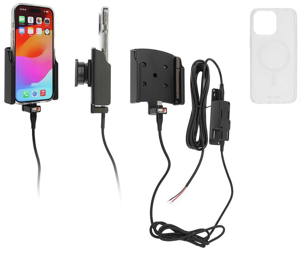 Brodit houder/lader Apple iPhone 15 Pro-fixed - with case