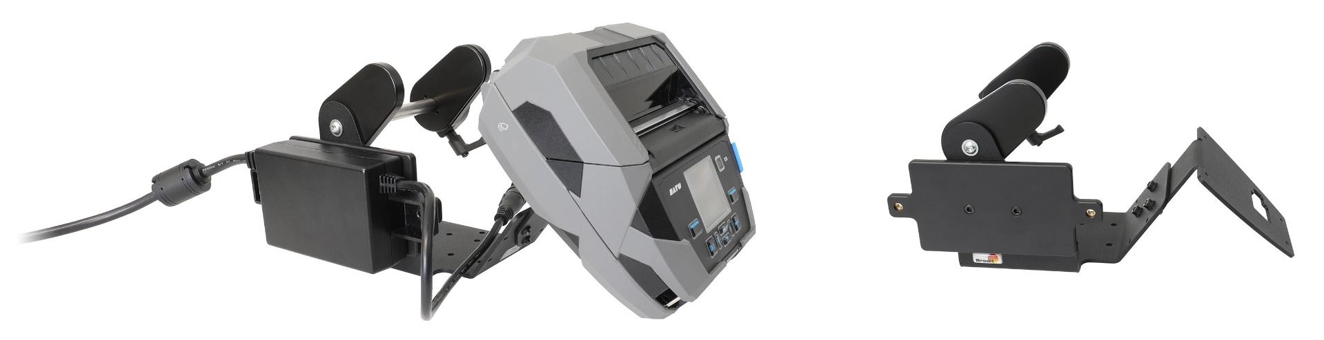 Brodit printer mount with label roll function Sato PW4NX